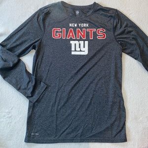 NFL New York Giants boys Dri-Tek performance long sleeve tee Sz XL EUC